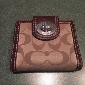 Coach brown signature wallet